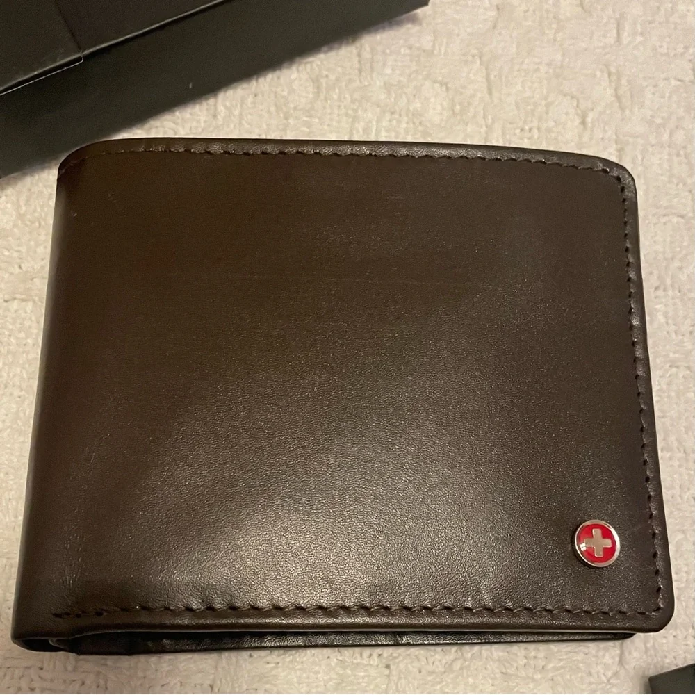 Alpine Swiss Dark Brown Leather‎ Card Holder